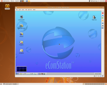 OS/2 eCS running on Ubuntu Linux inside a Parallels Virtual Machine