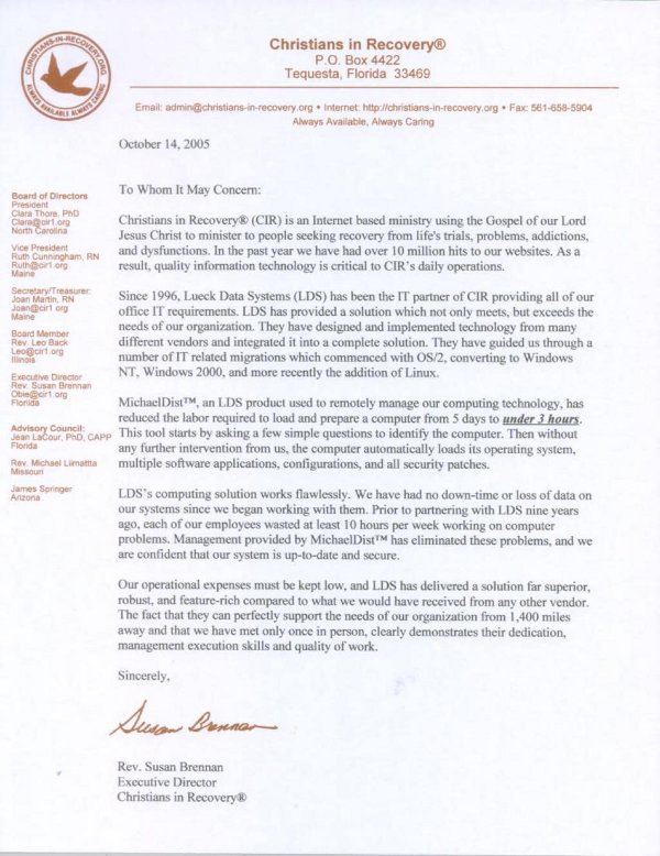 Reference Letter Scan Image